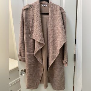 Beige draped sweater-jacket